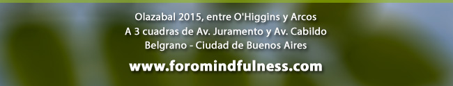 Olazabal 2015, entre O'Higgins y Arcos. A 3 cuadras de Av. Juramento y Av. Cabildo. Belgrano - Ciudad de Buenos Aires. www.foromindfulness.com